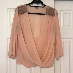 Sheer pink blouse